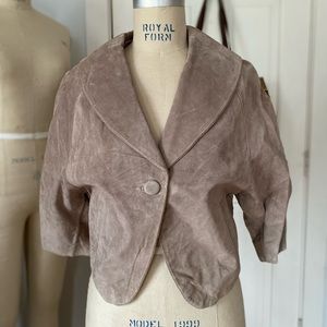 Suede cropped jacket